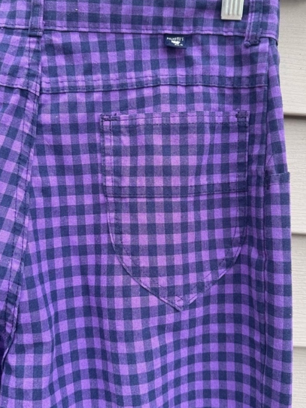 Vintage purple & black check mom jeans 80s Palmetto USA made - Picture 4 of 6